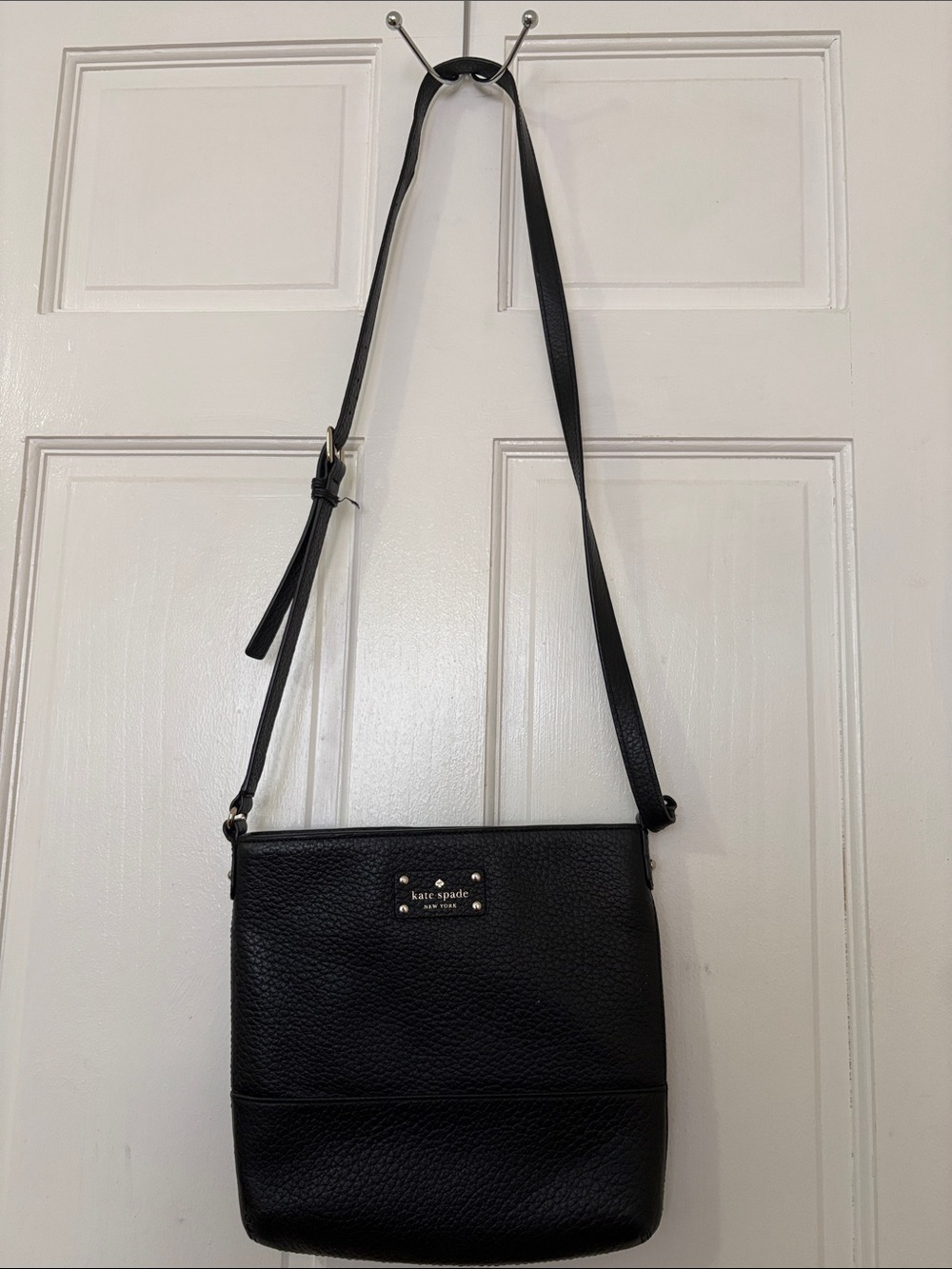kate spade Black Pebbled Leather Adjustable Crossbody
